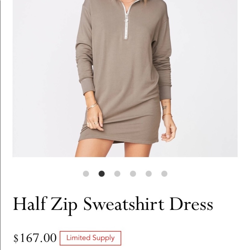 MONROW Half Zip Sweatshirt Dress XS. DUSTY OLIVE Current price $167.00 (Dec ‘21)
